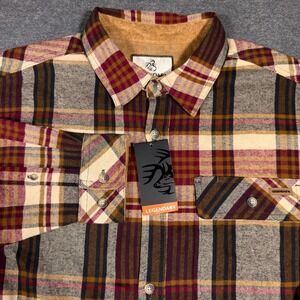 Legendary Whitetails Buck Camp Flannel Men L Multicolor Plaid Corduroy Trim NWT